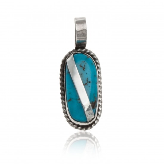 Handmade Certified Authentic Navajo .925 Sterling Silver Natural Turquoise Native American Pendant 12674-100 All Products NB160428214531 12674-100 (by LomaSiiva) Handmade Certified Authentic Navajo .925 Sterling Silver Natural Turquoise Native American Pendant 12674-100 All Products NB160428214531 12674-100 (by LomaSiiva)