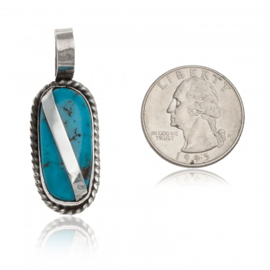 Handmade Certified Authentic Navajo .925 Sterling Silver Natural Turquoise Native American Pendant 12674-100 All Products NB160428214531 12674-100 (by LomaSiiva) Handmade Certified Authentic Navajo .925 Sterling Silver Natural Turquoise Native American Pendant 12674-100 All Products NB160428214531 12674-100 (by LomaSiiva)