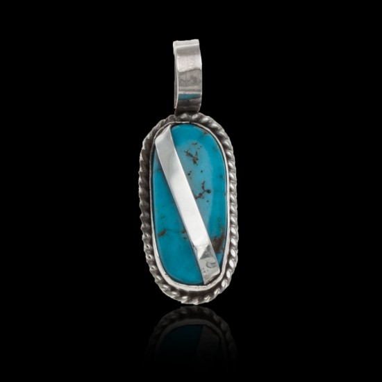 Handmade Certified Authentic Navajo .925 Sterling Silver Natural Turquoise Native American Pendant 12674-100 All Products NB160428214531 12674-100 (by LomaSiiva) Handmade Certified Authentic Navajo .925 Sterling Silver Natural Turquoise Native American Pendant 12674-100 All Products NB160428214531 12674-100 (by LomaSiiva)