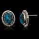 Natural Turquoise .925 Sterling Silver Certified Authentic Navajo Native American Stud Earrings 24391-99 Natural Turquoise .925 Sterling Silver Certified Authentic Navajo Native American Stud Earrings 24391-99