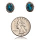 Natural Turquoise .925 Sterling Silver Certified Authentic Navajo Native American Stud Earrings 24391-99 Natural Turquoise .925 Sterling Silver Certified Authentic Navajo Native American Stud Earrings 24391-99