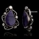 Sugulite .925 Sterling Silver Certified Authentic Navajo Native American Stud Earrings 27278 Sugulite .925 Sterling Silver Certified Authentic Navajo Native American Stud Earrings 27278