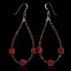Coral .925 Sterling Silver Hooks Certified Authentic Navajo Native American Hoop Dangle Earrings 27281 Coral .925 Sterling Silver Hooks Certified Authentic Navajo Native American Hoop Dangle Earrings 27281