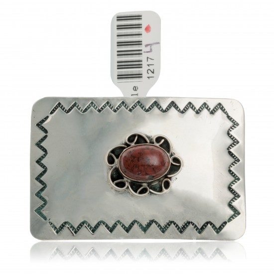 Certified Authentic Handmade Navajo Nickel Natural Red Jasper Native American Buckle 1217-4 All Products NB160406090142 1217-4 (by LomaSiiva) Certified Authentic Handmade Navajo Nickel Natural Red Jasper Native American Buckle 1217-4 All Products NB160406090142 1217-4 (by LomaSiiva)