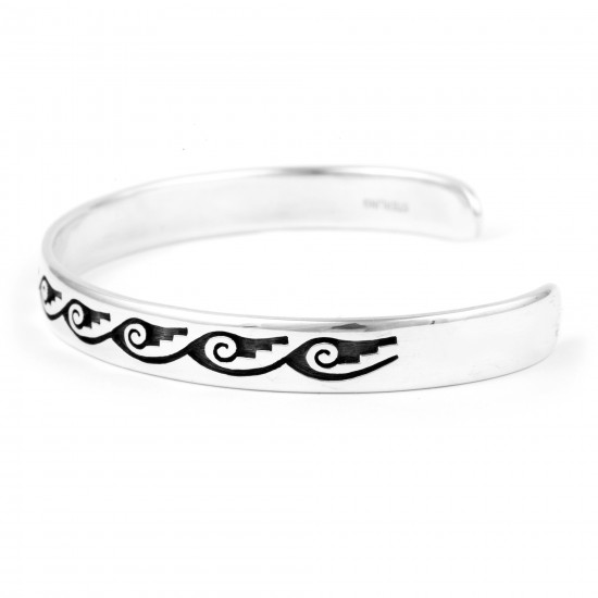 Clouds Water .925 Sterling Silver Water Wave Certified Authentic Handmade Hopi Native American Bracelet 13219-2 All Products NB180518192927 13219-2 (by LomaSiiva) Clouds Water .925 Sterling Silver Water Wave Certified Authentic Handmade Hopi Native American Bracelet 13219-2 All Products NB180518192927 13219-2 (by LomaSiiva)