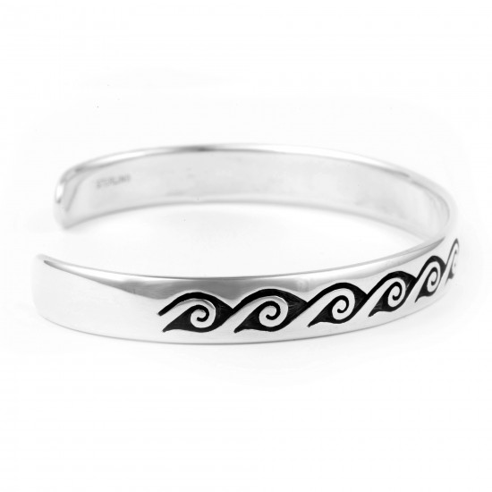 Waves Water .925 Sterling Silver Certified Authentic Handmade Traditional Hopi Native American Bracelet 13219 All Products NB180518191738 13219 (by LomaSiiva) Waves Water .925 Sterling Silver Certified Authentic Handmade Traditional Hopi Native American Bracelet 13219 All Products NB180518191738 13219 (by LomaSiiva)