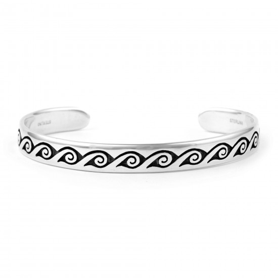 Waves Water .925 Sterling Silver Certified Authentic Handmade Traditional Hopi Native American Bracelet 13219 All Products NB180518191738 13219 (by LomaSiiva) Waves Water .925 Sterling Silver Certified Authentic Handmade Traditional Hopi Native American Bracelet 13219 All Products NB180518191738 13219 (by LomaSiiva)
