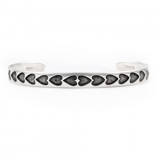 Heart .925 Sterling Silver Certified Authentic Handmade Hopi Native American Bracelet 13219-1 All Products NB180518010027 13219-1 (by LomaSiiva) Heart .925 Sterling Silver Certified Authentic Handmade Hopi Native American Bracelet 13219-1 All Products NB180518010027 13219-1 (by LomaSiiva)