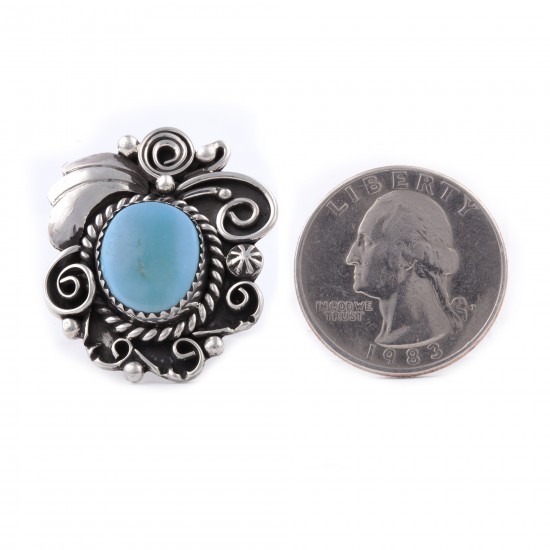 .925 Sterling Silver Flower Certified Authentic Handmade Navajo Native American Natural Turquoise Ring 13225 All Products NB180527003547 13225 (by LomaSiiva) .925 Sterling Silver Flower Certified Authentic Handmade Navajo Native American Natural Turquoise Ring 13225 All Products NB180527003547 13225 (by LomaSiiva)