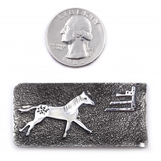 Horse .925 Sterling Silver Ray Begay Certified Authentic Handmade Navajo Native American Money Clip 13194-15 All Products NB180527020624 13194-15 (by LomaSiiva) Horse .925 Sterling Silver Ray Begay Certified Authentic Handmade Navajo Native American Money Clip 13194-15 All Products NB180527020624 13194-15 (by LomaSiiva)