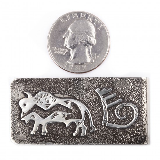 Buffalo .925 Sterling Silver Ray Begay Certified Authentic Handmade Navajo Native American Money Clip 13194-19 All Products NB180518220944 13194-19 (by LomaSiiva) Buffalo .925 Sterling Silver Ray Begay Certified Authentic Handmade Navajo Native American Money Clip 13194-19 All Products NB180518220944 13194-19 (by LomaSiiva)