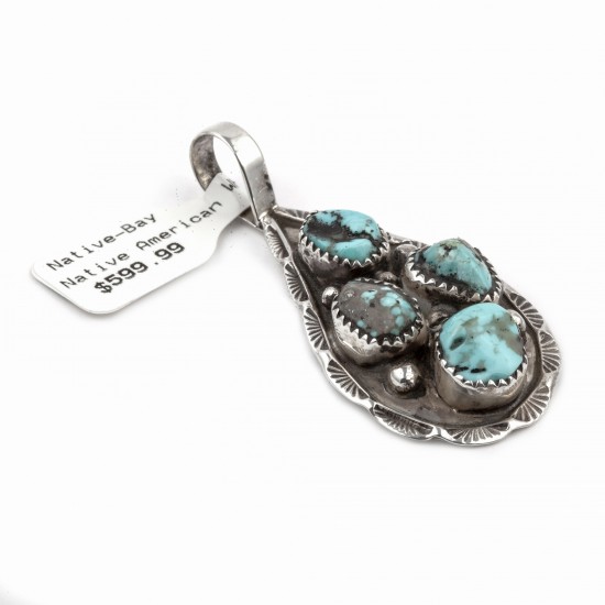 Drop .925 Starling Silver Certified Authentic Handmade Navajo Native American Natural Turquoise Nugget Pendent 16048-100 Pendants NB180602181527 16048-100 (by LomaSiiva) Drop .925 Starling Silver Certified Authentic Handmade Navajo Native American Natural Turquoise Nugget Pendent 16048-100 Pendants NB180602181527 16048-100 (by LomaSiiva)