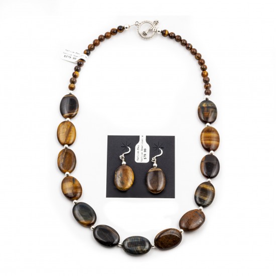 Certified Authentic Navajo Native American Natural Tigers Eye Necklace Earrings Set 24547-18331 Sets NB180602235911 24547-18331 (by LomaSiiva) Certified Authentic Navajo Native American Natural Tigers Eye Necklace Earrings Set 24547-18331 Sets NB180602235911 24547-18331 (by LomaSiiva)