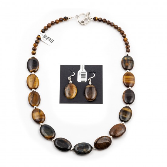 Certified Authentic Navajo Native American Natural Tigers Eye Necklace Earrings Set 24547-18331 Sets NB180602235911 24547-18331 (by LomaSiiva) Certified Authentic Navajo Native American Natural Tigers Eye Necklace Earrings Set 24547-18331 Sets NB180602235911 24547-18331 (by LomaSiiva)