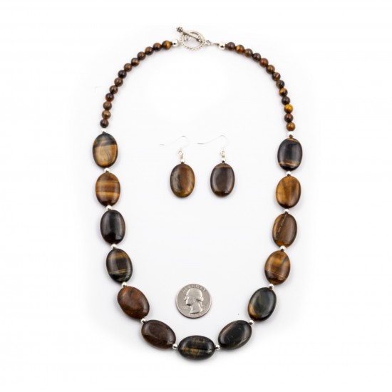 Certified Authentic Navajo Native American Natural Tigers Eye Necklace Earrings Set 24547-18331 Sets NB180602235911 24547-18331 (by LomaSiiva) Certified Authentic Navajo Native American Natural Tigers Eye Necklace Earrings Set 24547-18331 Sets NB180602235911 24547-18331 (by LomaSiiva)