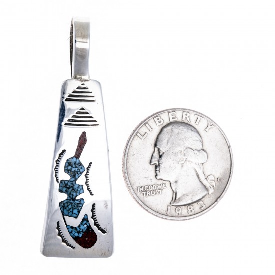 Feather .925 Starling Silver Certified Authentic Handmade Navajo Native American Natural Turquoise Coral Pendent 24313-2 Pendants NB180602181537 24313-2 (by LomaSiiva) Feather .925 Starling Silver Certified Authentic Handmade Navajo Native American Natural Turquoise Coral Pendent 24313-2 Pendants NB180602181537 24313-2 (by LomaSiiva)