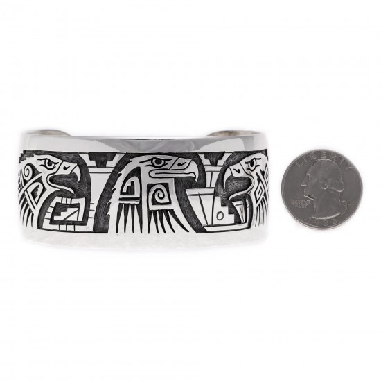 Eagle .925 Sterling Silver Certified Authentic Handmade Hopi Native American Bracelet 13229 All Products NB180616000210 13229 (by LomaSiiva) Eagle .925 Sterling Silver Certified Authentic Handmade Hopi Native American Bracelet 13229 All Products NB180616000210 13229 (by LomaSiiva)