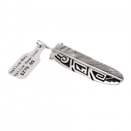 Feather .925 Starling Silver Certified Authentic Handmade Hopi Native American Pendent 24548 Pendants NB180602181538 24548 (by LomaSiiva) Feather .925 Starling Silver Certified Authentic Handmade Hopi Native American Pendent 24548 Pendants NB180602181538 24548 (by LomaSiiva)