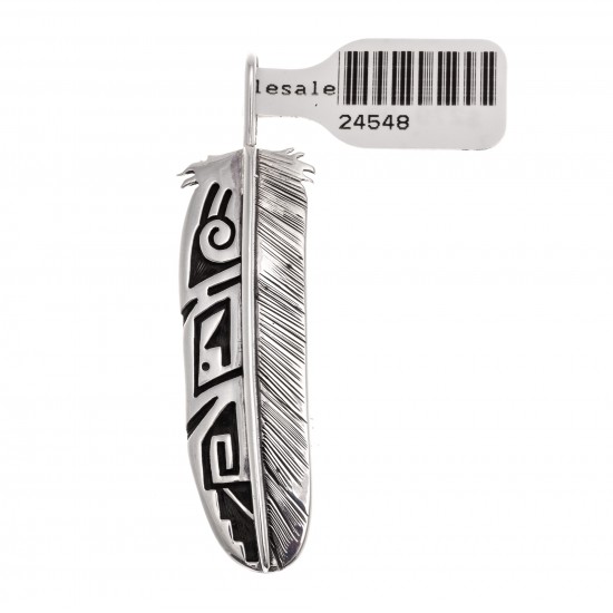 Feather .925 Starling Silver Certified Authentic Handmade Hopi Native American Pendent 24548 Pendants NB180602181538 24548 (by LomaSiiva) Feather .925 Starling Silver Certified Authentic Handmade Hopi Native American Pendent 24548 Pendants NB180602181538 24548 (by LomaSiiva)