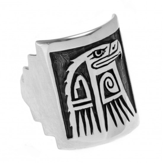 Eagle .925 Sterling Silver Certified Authentic Handmade Hopi Native American Ring 13230 All Products NB180623231241 13230 (by LomaSiiva) Eagle .925 Sterling Silver Certified Authentic Handmade Hopi Native American Ring 13230 All Products NB180623231241 13230 (by LomaSiiva)