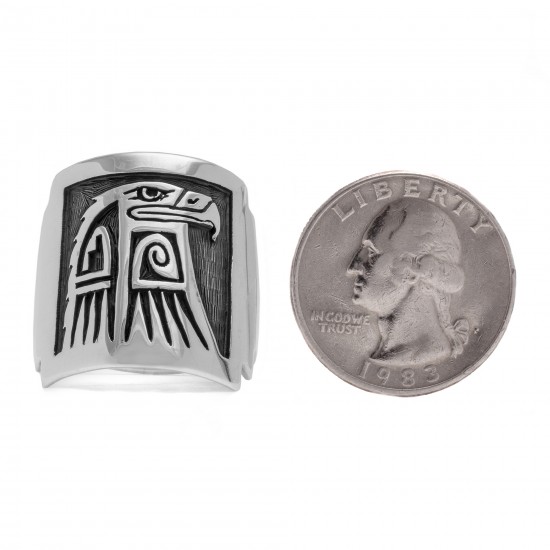 Eagle .925 Sterling Silver Certified Authentic Handmade Hopi Native American Ring 13230 All Products NB180623231241 13230 (by LomaSiiva) Eagle .925 Sterling Silver Certified Authentic Handmade Hopi Native American Ring 13230 All Products NB180623231241 13230 (by LomaSiiva)