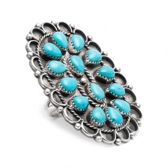 Drop .925 Sterling Silver Certified Authentic Handmade Petit Point Navajo Native American Natural Turquoise Ring 17008 All Products NB151127180942 17008 (by LomaSiiva) Drop .925 Sterling Silver Certified Authentic Handmade Petit Point Navajo Native American Natural Turquoise Ring 17008 All Products NB151127180942 17008 (by LomaSiiva)