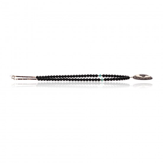 Bear .925 Sterling Silver Certified Authentic Navajo Native American Natural Turquoise Black Onyx Necklace 11051-3 All Products NB1809262232252 11051-3 (by LomaSiiva) Bear .925 Sterling Silver Certified Authentic Navajo Native American Natural Turquoise Black Onyx Necklace 11051-3 All Products NB1809262232252 11051-3 (by LomaSiiva)