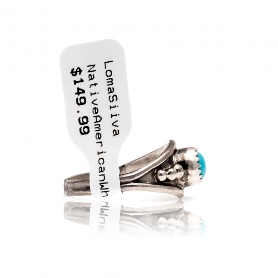 Natural Turquoise .925 Sterling Silver Certified Authentic Navajo Native American Handmade Ring 13204-4 All Products NB181009165424 13204-4 (by LomaSiiva) Natural Turquoise .925 Sterling Silver Certified Authentic Navajo Native American Handmade Ring 13204-4 All Products NB181009165424 13204-4 (by LomaSiiva)