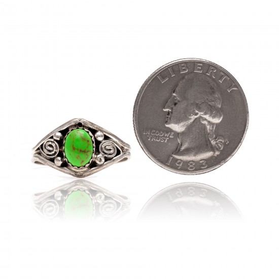 Gaspeite .925 Sterling Silver Certified Authentic Navajo Native American Handmade Ring 13204-5 All Products NB181009165426 13204-5 (by LomaSiiva) Gaspeite .925 Sterling Silver Certified Authentic Navajo Native American Handmade Ring 13204-5 All Products NB181009165426 13204-5 (by LomaSiiva)