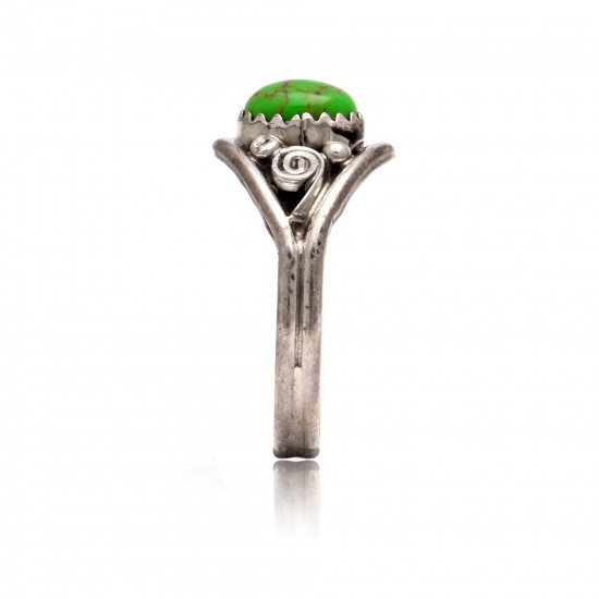 Gaspeite .925 Sterling Silver Certified Authentic Navajo Native American Handmade Ring 13204-5 All Products NB181009165426 13204-5 (by LomaSiiva) Gaspeite .925 Sterling Silver Certified Authentic Navajo Native American Handmade Ring 13204-5 All Products NB181009165426 13204-5 (by LomaSiiva)
