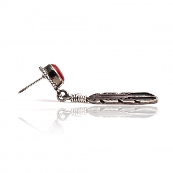 Coral .925 Sterling Silver Certified Authentic Navajo Native American Handmade Feather Post Earrings 18315-91 All Products NB181016201913 18315-91 (by LomaSiiva) Coral .925 Sterling Silver Certified Authentic Navajo Native American Handmade Feather Post Earrings 18315-91 All Products NB181016201913 18315-91 (by LomaSiiva)