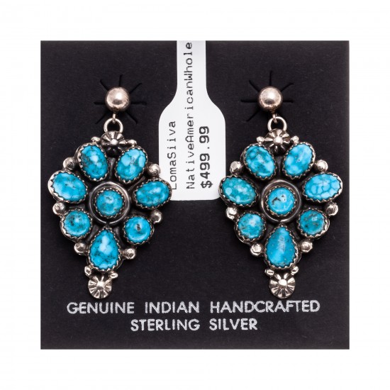 Natural Turquoise .925 Starling Silver Certified Authentic Navajo Native American Handmade Post Earrings 18318-40 All Products NB181016201908 18318-40 (by LomaSiiva) Natural Turquoise .925 Starling Silver Certified Authentic Navajo Native American Handmade Post Earrings 18318-40 All Products NB181016201908 18318-40 (by LomaSiiva)