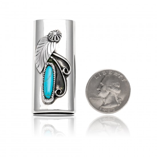 Natural Turquoise .925 Sterling Silver and Nickel Certified Authentic Navajo Native American Handmade Flower Leaf Lighter Case 18334 Lighter Cases NB151216230322 18334 (by LomaSiiva) Natural Turquoise .925 Sterling Silver and Nickel Certified Authentic Navajo Native American Handmade Flower Leaf Lighter Case 18334 Lighter Cases NB151216230322 18334 (by LomaSiiva)