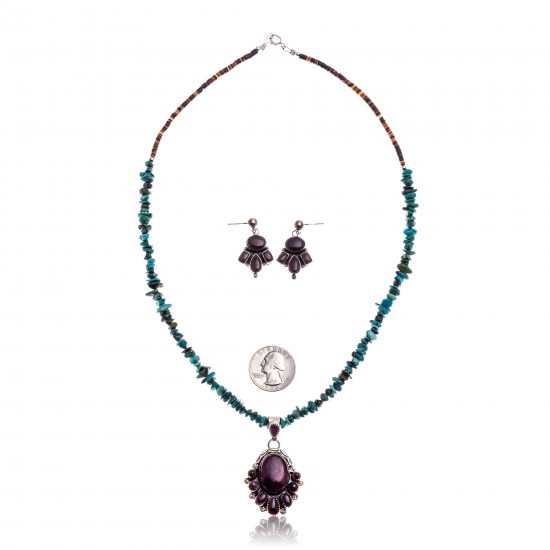 Natural Turquoise Purple Spiny Oyster .925 Sterling Silver Certified Authentic Navajo Native American Handmade Pendant Earnings Set 24519-15222-18198-10 Sets NB1809262232260 24519-15222-18198-10 (by LomaSiiva) Natural Turquoise Purple Spiny Oyster .925 Sterling Silver Certified Authentic Navajo Native American Handmade Pendant Earnings Set 24519-15222-18198-10 Sets NB1809262232260 24519-15222-18198-10 (by LomaSiiva)