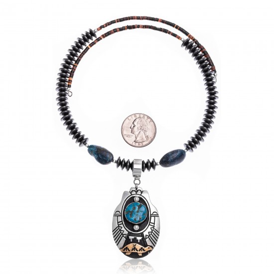 Turtle Natural Turquoise and Hematite .925 Sterling Silver Certified Authentic Navajo Native American Handmade Necklace and Pendant 24537-25560 All Products NB181212215737 24537-25560 (by LomaSiiva) Turtle Natural Turquoise and Hematite .925 Sterling Silver Certified Authentic Navajo Native American Handmade Necklace and Pendant 24537-25560 All Products NB181212215737 24537-25560 (by LomaSiiva)