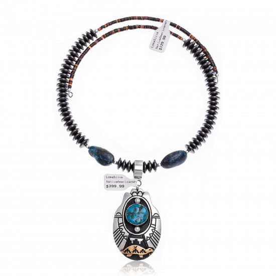 Turtle Natural Turquoise and Hematite .925 Sterling Silver Certified Authentic Navajo Native American Handmade Necklace and Pendant 24537-25560 All Products NB181212215737 24537-25560 (by LomaSiiva) Turtle Natural Turquoise and Hematite .925 Sterling Silver Certified Authentic Navajo Native American Handmade Necklace and Pendant 24537-25560 All Products NB181212215737 24537-25560 (by LomaSiiva)