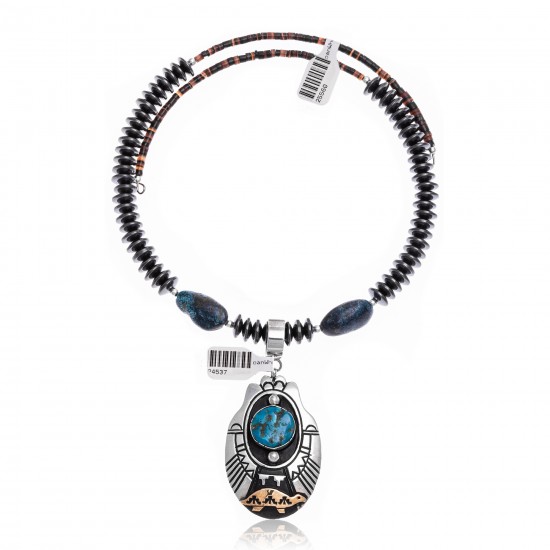 Turtle Natural Turquoise and Hematite .925 Sterling Silver Certified Authentic Navajo Native American Handmade Necklace and Pendant 24537-25560 All Products NB181212215737 24537-25560 (by LomaSiiva) Turtle Natural Turquoise and Hematite .925 Sterling Silver Certified Authentic Navajo Native American Handmade Necklace and Pendant 24537-25560 All Products NB181212215737 24537-25560 (by LomaSiiva)