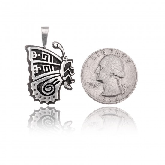 Butterfly .925 Sterling Silver Certified Authentic Handmade Hopi Native American Pendant 24551 Pendants NB180602181539 24551 (by LomaSiiva) Butterfly .925 Sterling Silver Certified Authentic Handmade Hopi Native American Pendant 24551 Pendants NB180602181539 24551 (by LomaSiiva)
