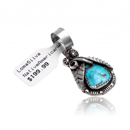 Natural Turquoise .925 Sterling Silver Certified Authentic Navajo Native American Handmade Pendant 24552 Pendants 371016874341 24552 (by LomaSiiva) Natural Turquoise .925 Sterling Silver Certified Authentic Navajo Native American Handmade Pendant 24552 Pendants 371016874341 24552 (by LomaSiiva)