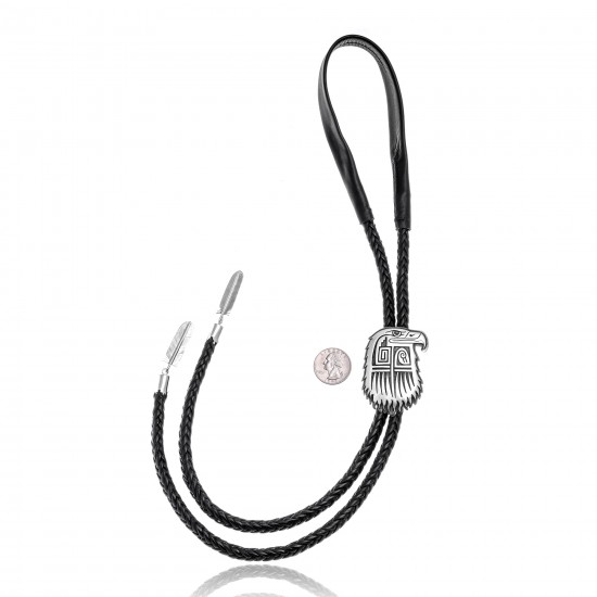 Eagle Head .925 Sterling Silver Certified Authentic Handmade Hopi Native American Bolo Tie 24554 All Products NB180620190516 24554 (by LomaSiiva) Eagle Head .925 Sterling Silver Certified Authentic Handmade Hopi Native American Bolo Tie 24554 All Products NB180620190516 24554 (by LomaSiiva)