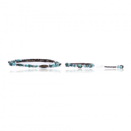 Natural Turquoise Certified Authentic Navajo Native American Adjustable Bracelet Choker Necklace and Dangle Earrings Set 25498-12732-14-13009 Sets NB181207223251 25498-12732-14-13009 (by LomaSiiva) Natural Turquoise Certified Authentic Navajo Native American Adjustable Bracelet Choker Necklace and Dangle Earrings Set 25498-12732-14-13009 Sets NB181207223251 25498-12732-14-13009 (by LomaSiiva)