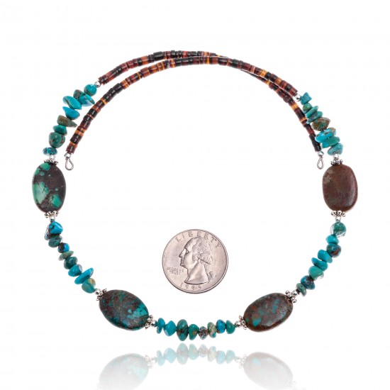 Natural Turquoise Certified Authentic Navajo Native American Adjustable 4 Stone Choker Wrap Necklace 25499 All Products NB180926223227 25499 (by LomaSiiva) Natural Turquoise Certified Authentic Navajo Native American Adjustable 4 Stone Choker Wrap Necklace 25499 All Products NB180926223227 25499 (by LomaSiiva)