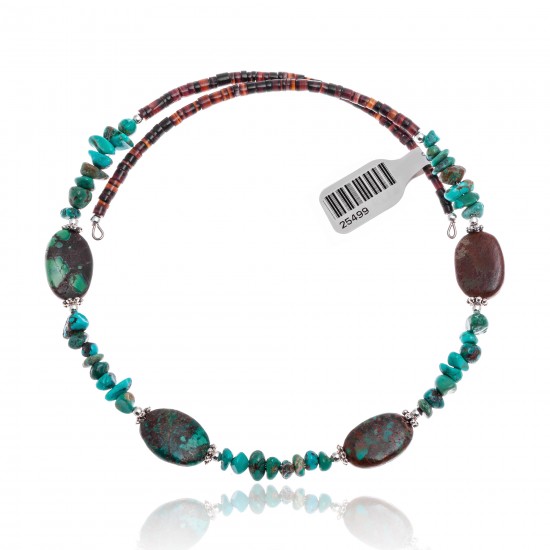 Natural Turquoise Certified Authentic Navajo Native American Adjustable 4 Stone Choker Wrap Necklace 25499 All Products NB180926223227 25499 (by LomaSiiva) Natural Turquoise Certified Authentic Navajo Native American Adjustable 4 Stone Choker Wrap Necklace 25499 All Products NB180926223227 25499 (by LomaSiiva)