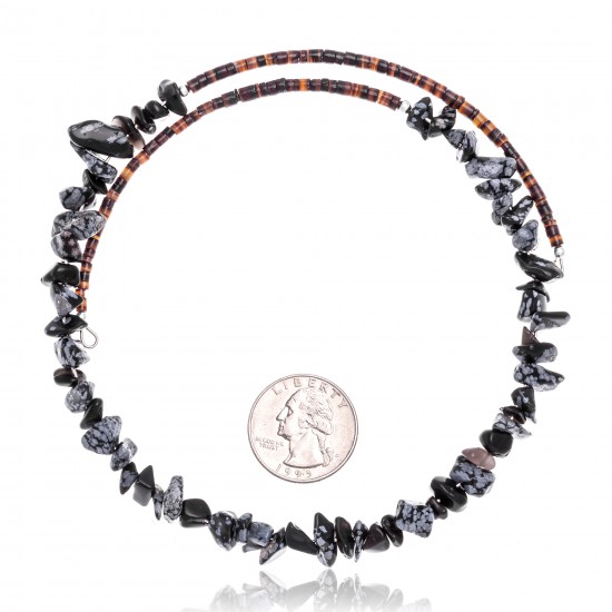 Snowflake Obsidian Certified Authentic Navajo Native American Adjustable Choker Wrap Necklace 25567 All Products NB180926223237 25567 (by LomaSiiva) Snowflake Obsidian Certified Authentic Navajo Native American Adjustable Choker Wrap Necklace 25567 All Products NB180926223237 25567 (by LomaSiiva)
