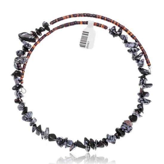 Snowflake Obsidian Certified Authentic Navajo Native American Adjustable Choker Wrap Necklace 25567 All Products NB180926223237 25567 (by LomaSiiva) Snowflake Obsidian Certified Authentic Navajo Native American Adjustable Choker Wrap Necklace 25567 All Products NB180926223237 25567 (by LomaSiiva)