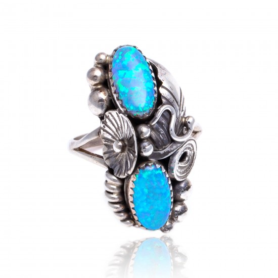 Flower and Leaf Opal .925 Sterling Silver Certified Authentic Navajo Native American Handmade Ring Size 7 26205-12 All Products NB151223222821-12 26205-12 (by LomaSiiva) Flower and Leaf Opal .925 Sterling Silver Certified Authentic Navajo Native American Handmade Ring Size 7 26205-12 All Products NB151223222821-12 26205-12 (by LomaSiiva)