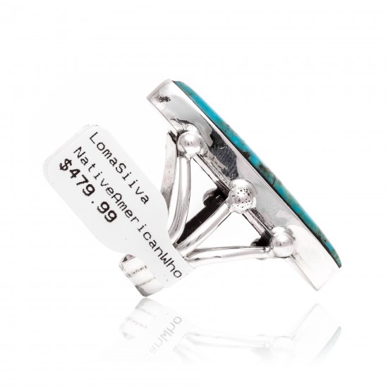 Natural Turquoise .925 Sterling Silver Certified Authentic Navajo Native American Handmade Ring 26235 All Products NB15122322282123 26235 (by LomaSiiva) Natural Turquoise .925 Sterling Silver Certified Authentic Navajo Native American Handmade Ring 26235 All Products NB15122322282123 26235 (by LomaSiiva)