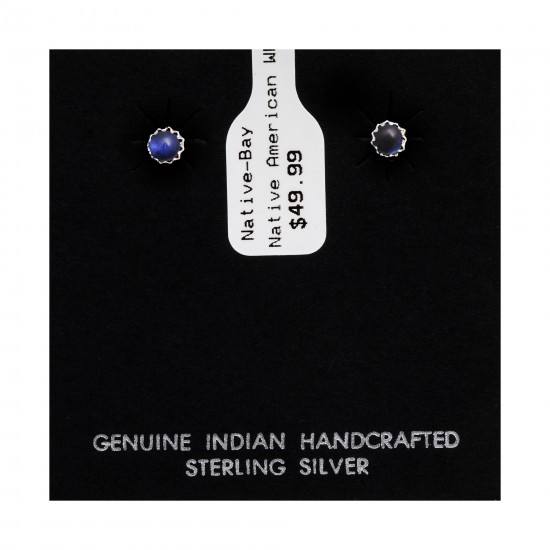 Delicate Blue Pearl Opal .925 Sterling Silver Certified Authentic Navajo Native American Handmade Stud Earrings 27104-141 All Products NB27104-142 27104-141 (by LomaSiiva) Delicate Blue Pearl Opal .925 Sterling Silver Certified Authentic Navajo Native American Handmade Stud Earrings 27104-141 All Products NB27104-142 27104-141 (by LomaSiiva)