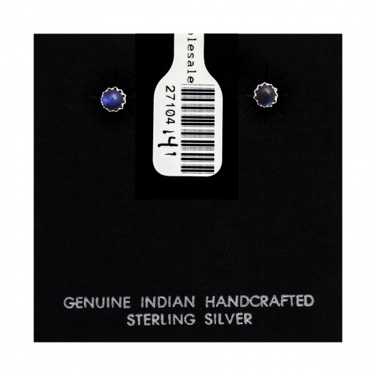 Delicate Blue Pearl Opal .925 Sterling Silver Certified Authentic Navajo Native American Handmade Stud Earrings 27104-141 All Products NB27104-142 27104-141 (by LomaSiiva) Delicate Blue Pearl Opal .925 Sterling Silver Certified Authentic Navajo Native American Handmade Stud Earrings 27104-141 All Products NB27104-142 27104-141 (by LomaSiiva)