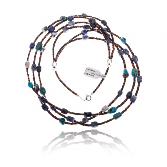 3 Strand .925 Sterling Silver Certified Authentic Navajo Native American Turquoise and Lapis Necklace 371029683838 Clearance 18110-4 371029683838 (by LomaSiiva) 3 Strand .925 Sterling Silver Certified Authentic Navajo Native American Turquoise and Lapis Necklace 371029683838 Clearance 18110-4 371029683838 (by LomaSiiva)